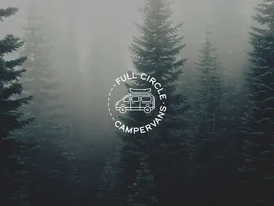 Full Circle Campervans adobe illustrator adventure brand campervans craftsmanship creative design explore full circle camper vans graphics handcrafted icon illustration logo nomad nomadic living off grid travel van life vector