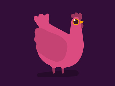 Pink Chicken affinity designer animal bird character chick chicken desgin farm flat hand drawn hen illustration illustrator logo pink rooster vector