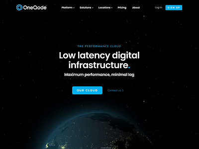 OneQode • Homepage dark futuristic landing page sci fi space web design website