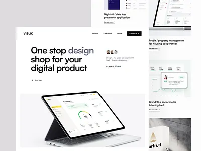 Shot #22940967 agency clean design modern product studio ui ux website