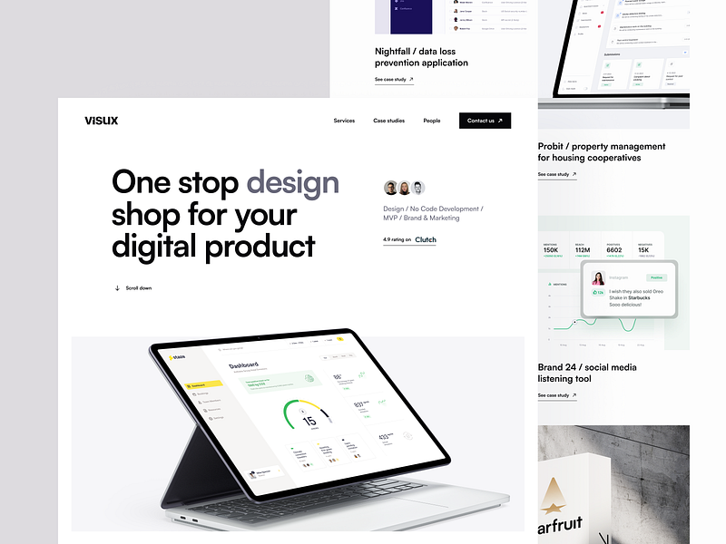 visux.net agency clean design modern product studio ui ux website