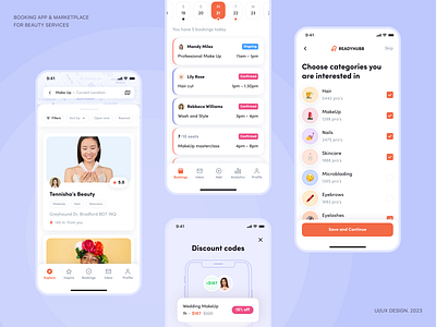 App for Beauty Services Booking app beauty services booking branding design marketplace mobile mobile app services ui ui ux ux
