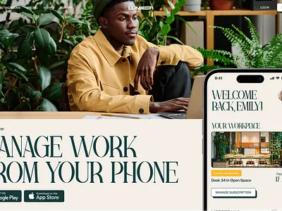 Coworking website design | App page app colorful coworking design landing page retro ui web design web page website
