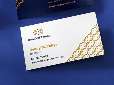 Rangkul Teman Cooperative - Business Card batik blue brand identity branding business card cooperative design digital financial fintech graphic design indonesia jakarta koperasi logo logo design namecard pattern ui