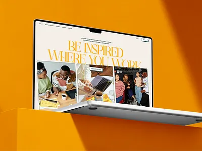 Coworking website design colorful coworking design landing page retro site ui web design