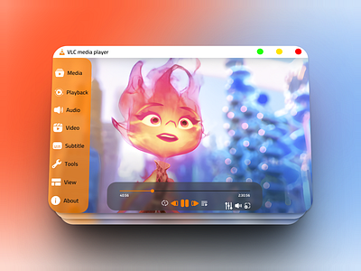 VLC Redesign Concept app branding concept design desktop inspiration media player minimal music player redesign rounds ui ui design uiux user experience user interface ux video player vlc