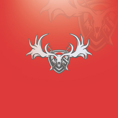 Skull Head Emblem Badge animal big horn elk graphic design illustration logo logoesport mascot moose skull
