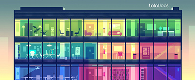 Workspace city colors illustration light openspace space work workplace