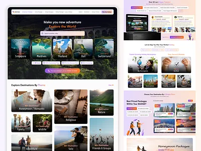 Tiptapp - Travel Web Landing Page Design figma design graphic design landing page design travel travel landing page design travel website travelling ui ui design ux website