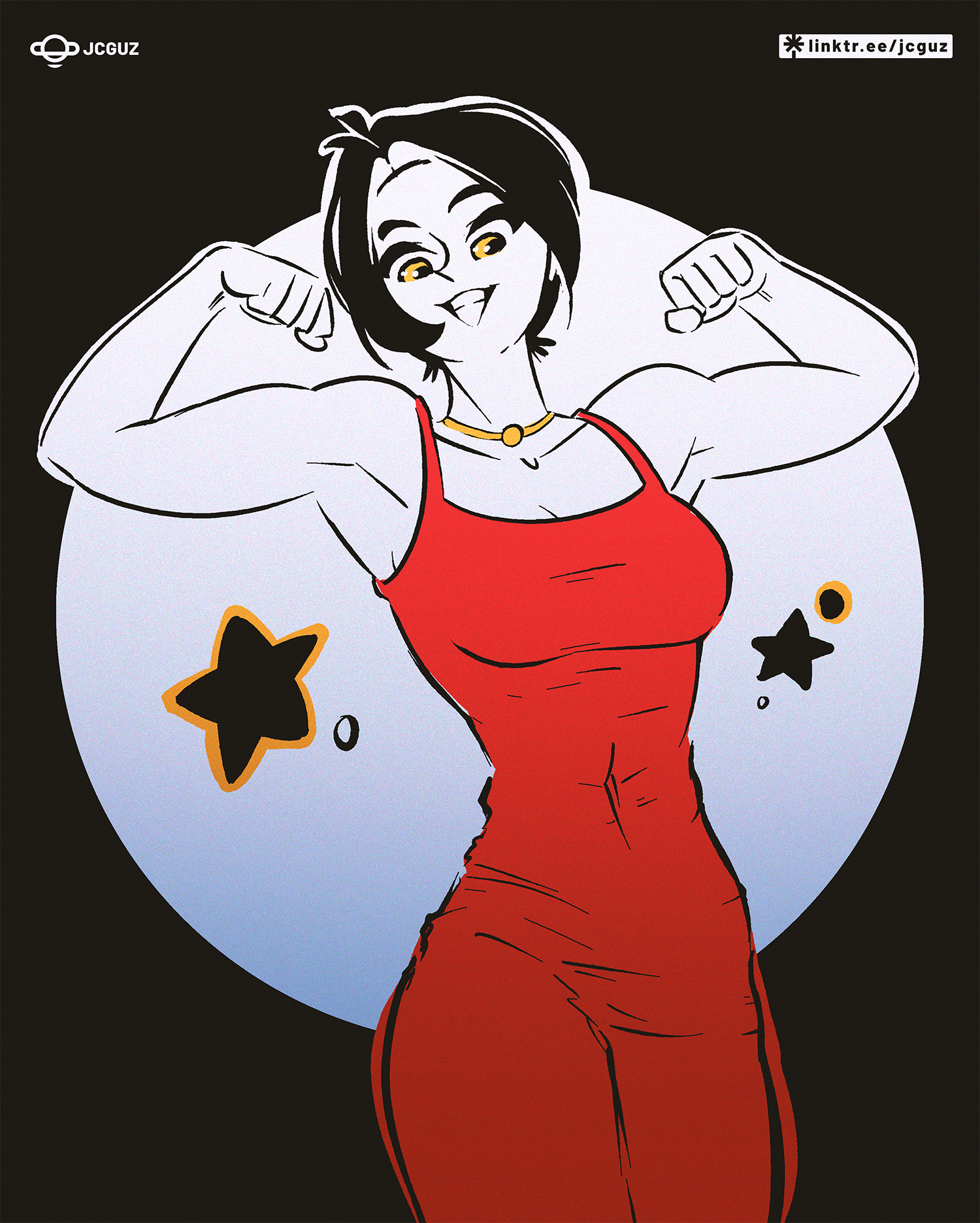 Muscle Girl anime challenge character girl colors design illustration manga oc pinup