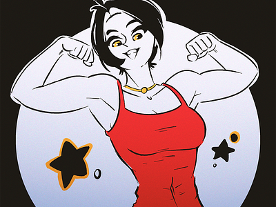 Muscle Girl anime challenge character girl colors design illustration manga oc pinup