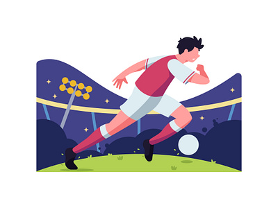 Football Player Illustration character flat design football illustration soccer sport