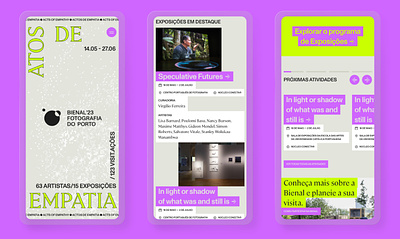 Bienal Fotografia do Porto 2023 Edition / Website/ Mobile design interface mobile responsive typography ui ux web