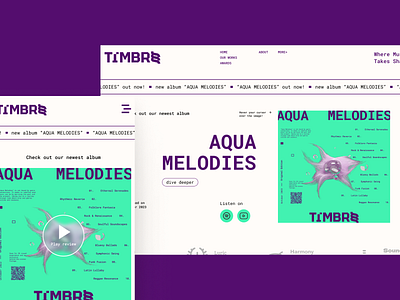 TIMBRE Website UI agency album branding composer graphic design indonesia modern design music music agency music player musical recorder studio ui vinyl