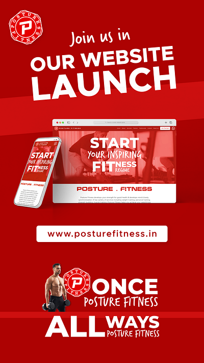 Gym & Fitness Poster + Website branding design graphic design gym illustration