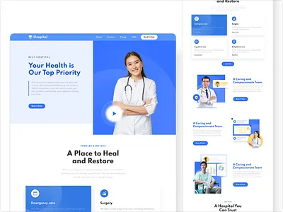 Hospital Landing Page design doctor graphic design hospital landing landing page medical ui ux web website