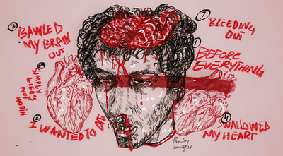 Bawled my brain out gore illustration digital