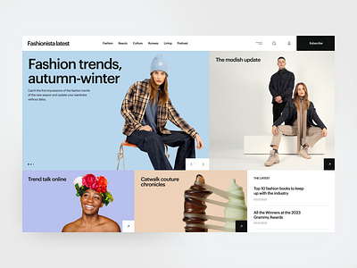 Fashionista latest - fashion online magazine blog clean concept deitorial editorial art editorial design fashion fashion brand fashion magazine figma graphics homepage layout magazine modern photography typography web design website whitespace