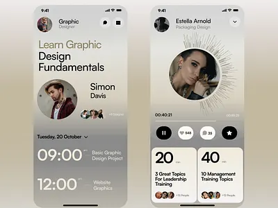 Audio Training App app audio branding design geex arts graphic design learning mob trainings ui uiux ux
