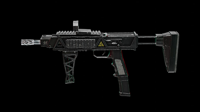 Video Game Submachine Gun 3d alien animation futuristic gaming gun realistic shooting showcase videogame