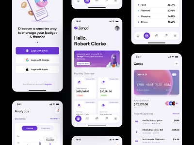 Zengo® — Mobile App analytics app budget chart clean design finance fintech graph interface ios mobile app statistics