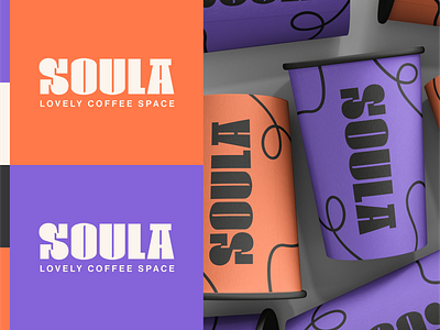 Branding for Soula, a coffee & wine spot in Barcelona. brand design branding design graphic design identity identity design logo logo design