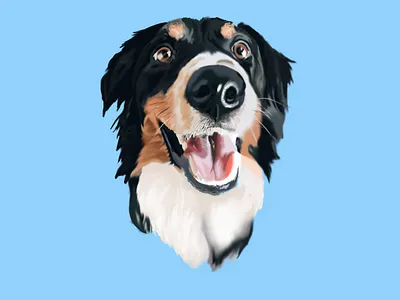 Portrait of a dog digital digital painting dog drawing illustration painting