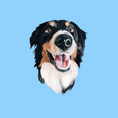 Portrait of a dog digital digital painting dog drawing illustration painting