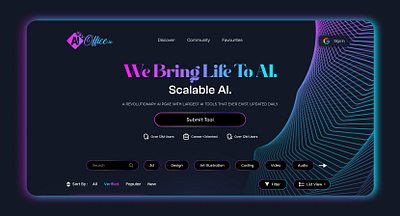 AI Tools Directory Website graphic design landing page ui ui design web design