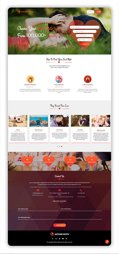 Dating website landing page dating dating website design landing page ui ui design web design website