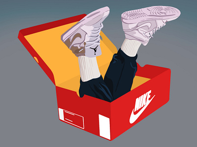 Illustration Flying Nike's Shoe Store Poster branding grpahics illustration jordan nike procreate shoe store vector