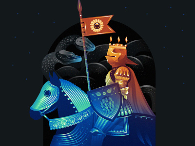 Knight adventure animals beer branding character colours digitalart dragon fantasy graphic design horse illustration king knight vector