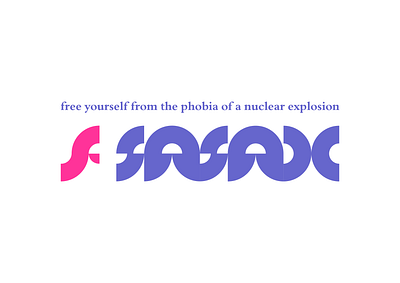Free yourself the phobia of a nuclear explosion design icon illustration logo typography логотип