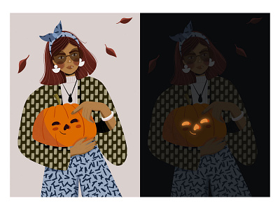 Happy spooky season. 🎃👻🍭✨👯‍♀️ clean design digital art digitalillustration halloween illustration minimalism ui