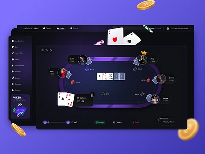 ROYAL FLUSH | Online Casino app bet casino datting design gambling game interface gaming igaming online bet online casino online game poker product roulette ui ui game ux win winner