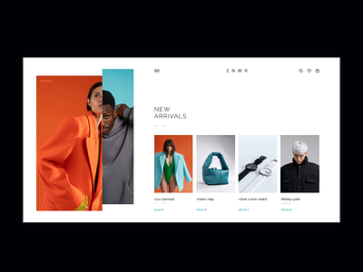E-commerce Minimal Shop Website ZNWR Concept clothes creative design e commerce fashion brand landing page main page men minimal shop ui website women