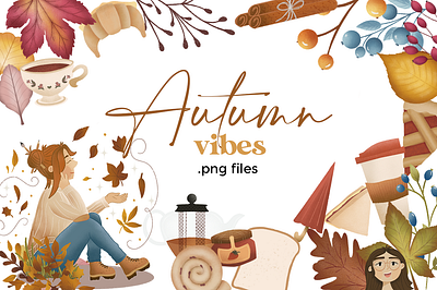 Autumn vibes - Clipart Set autumn design digital art fall illustration october pattern procreate vibes