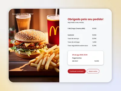 Daily UI #017 – Purchase Receipt challange dailyui graphic design mc donalds purchase receipt red
