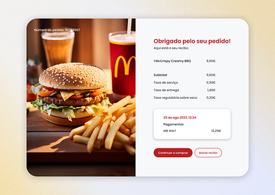Daily UI #017 – Purchase Receipt challange dailyui graphic design mc donalds purchase receipt red