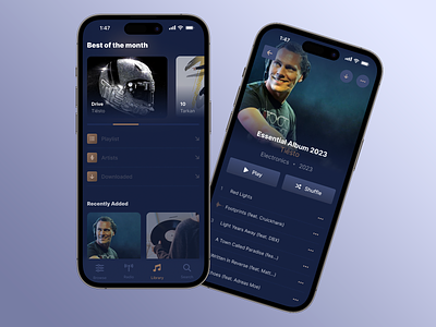 Music App (Dark) design mobile mobile app music ui