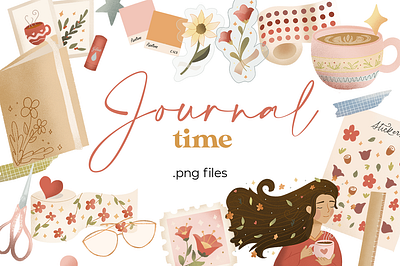 Journal time clipart design digital art illustration journaling procreate stationary