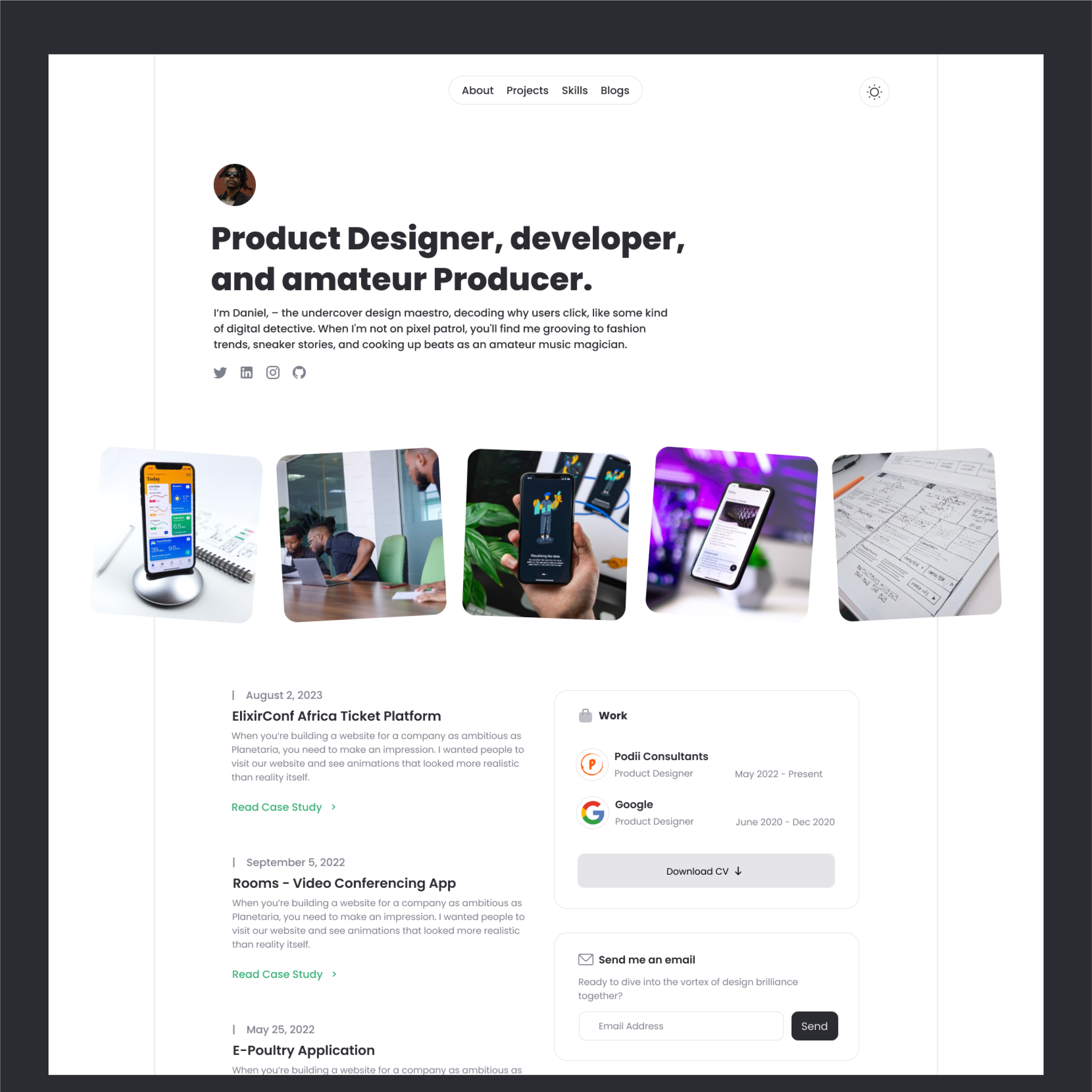Portfolio - Light Theme case studies landing page light theme portfolio web esign website