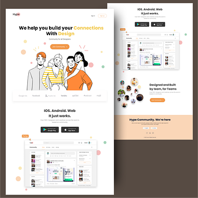 Hype - Design Community app community website design graphic design landing page product page ui ux