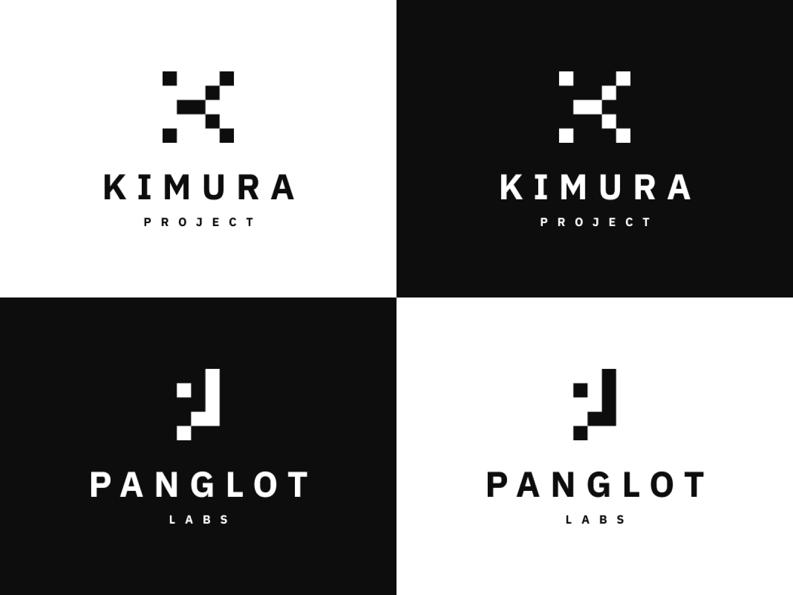 1-Bit Tech Logo Designs • Minimalist • High Contrast 1bit abstract ai branding business dark dark mode education graphic design logo minimal modern pixel art startup symbol tech technology
