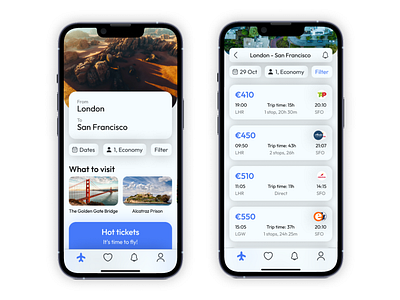 Fly away - cheap airfare on your phone. airline airline tickets app application design figma flight fly glass ios mobile mobile interface plane transport travel ui ux авиабилеты билеты мобильный интерфейс