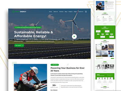 WordPress theme design for Solar solar template solar theme solar website landing page solar wordpress theme wordpress theme