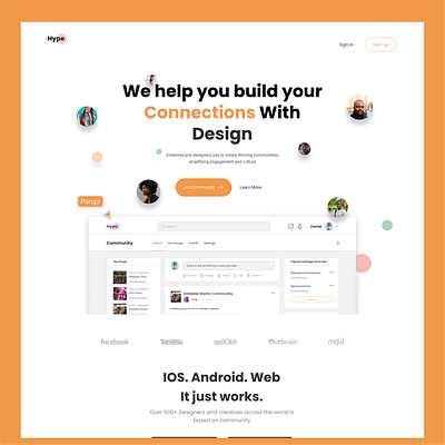 Community Website design landing page product page ui ux website design