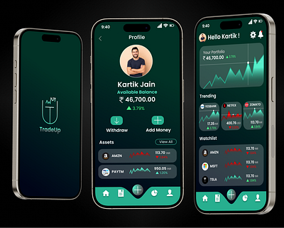 TradeUp:- A Trading App adobe app figma graphic design illustrations trading ui ux
