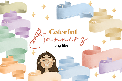 Colorful Banners banners colorful design digital art illustration pastel procreate