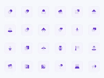 Glass Icon Set 3d figma frosted glass glass effect glass icon icon icon collection icon set icons morphism